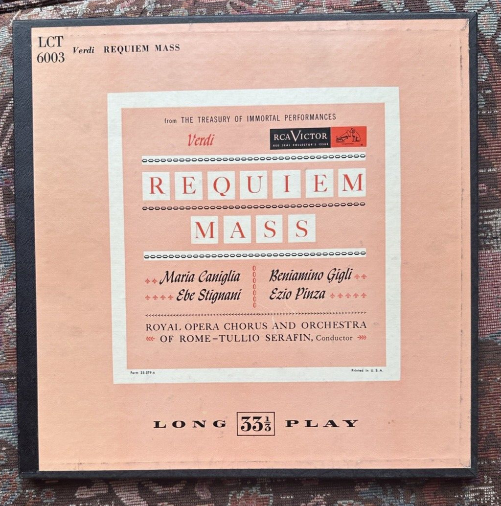 Verdi Requiem Mass - Serafin, Canigllia, Gigli - RCA Victor LCT 6003 - Image 1