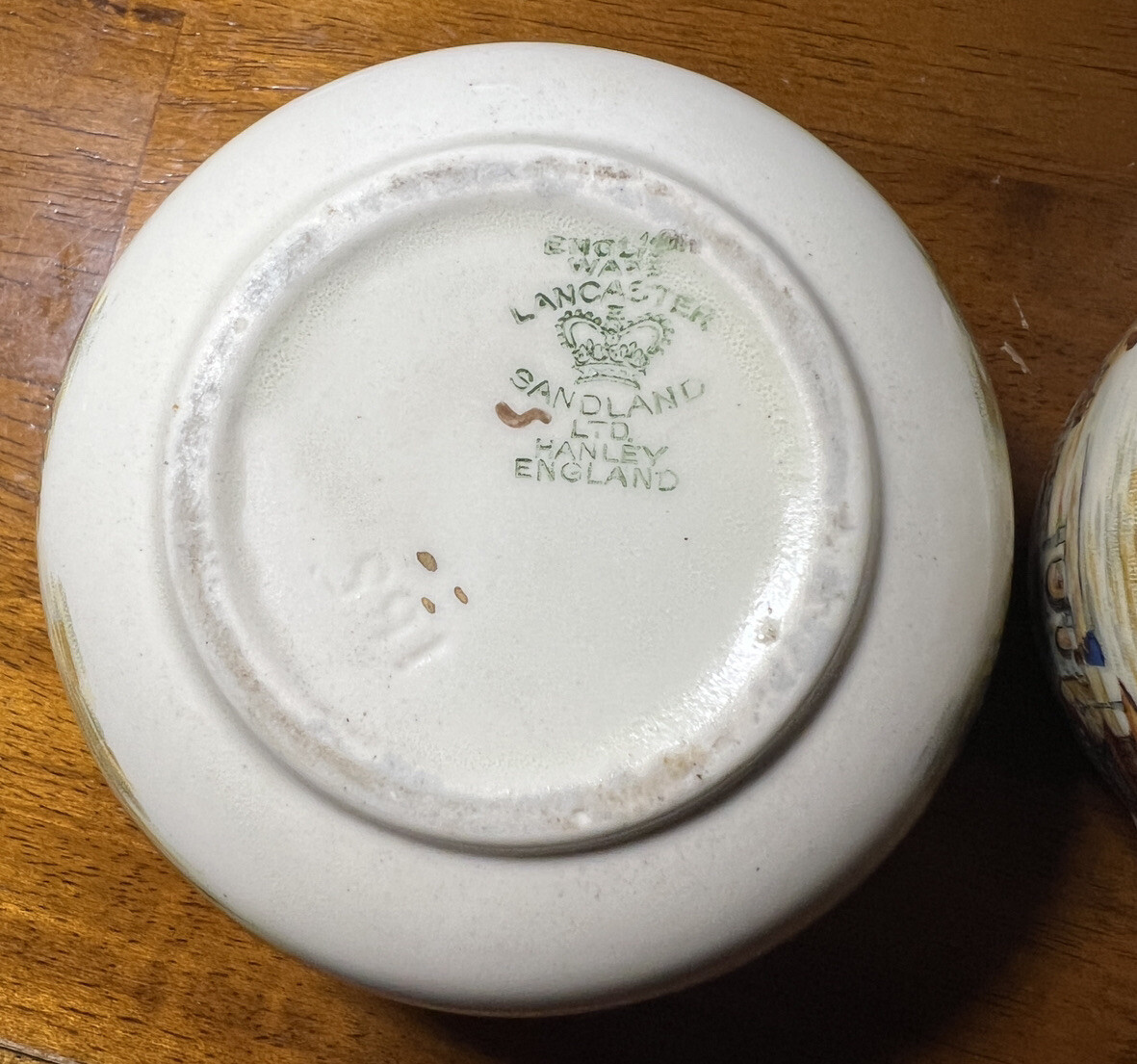 English Ware Lancaster Sandland LTD Hanley England Creamer, Sugar and Saucer EUC - Image 5