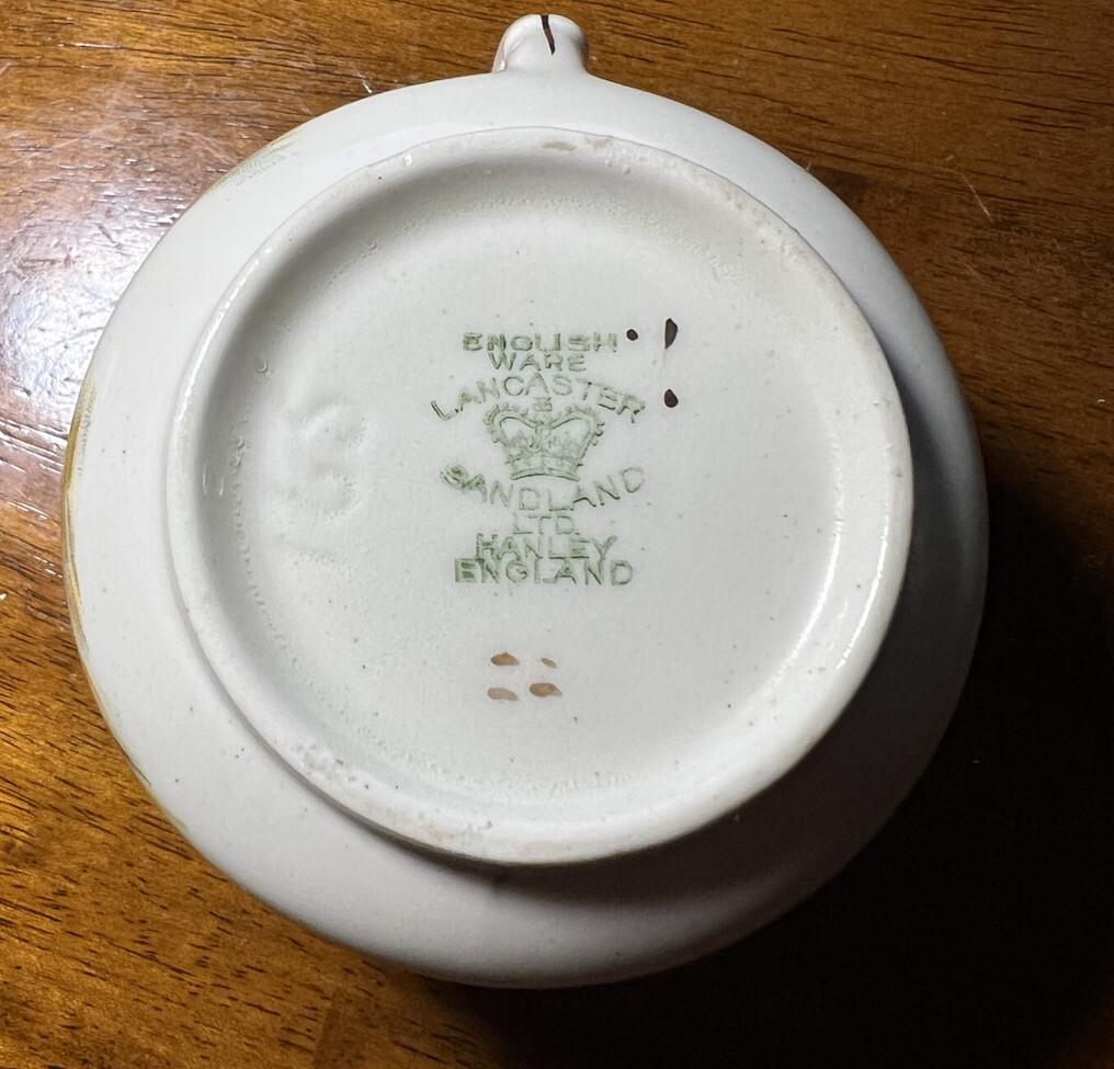 English Ware Lancaster Sandland LTD Hanley England Creamer, Sugar and Saucer EUC - Image 6