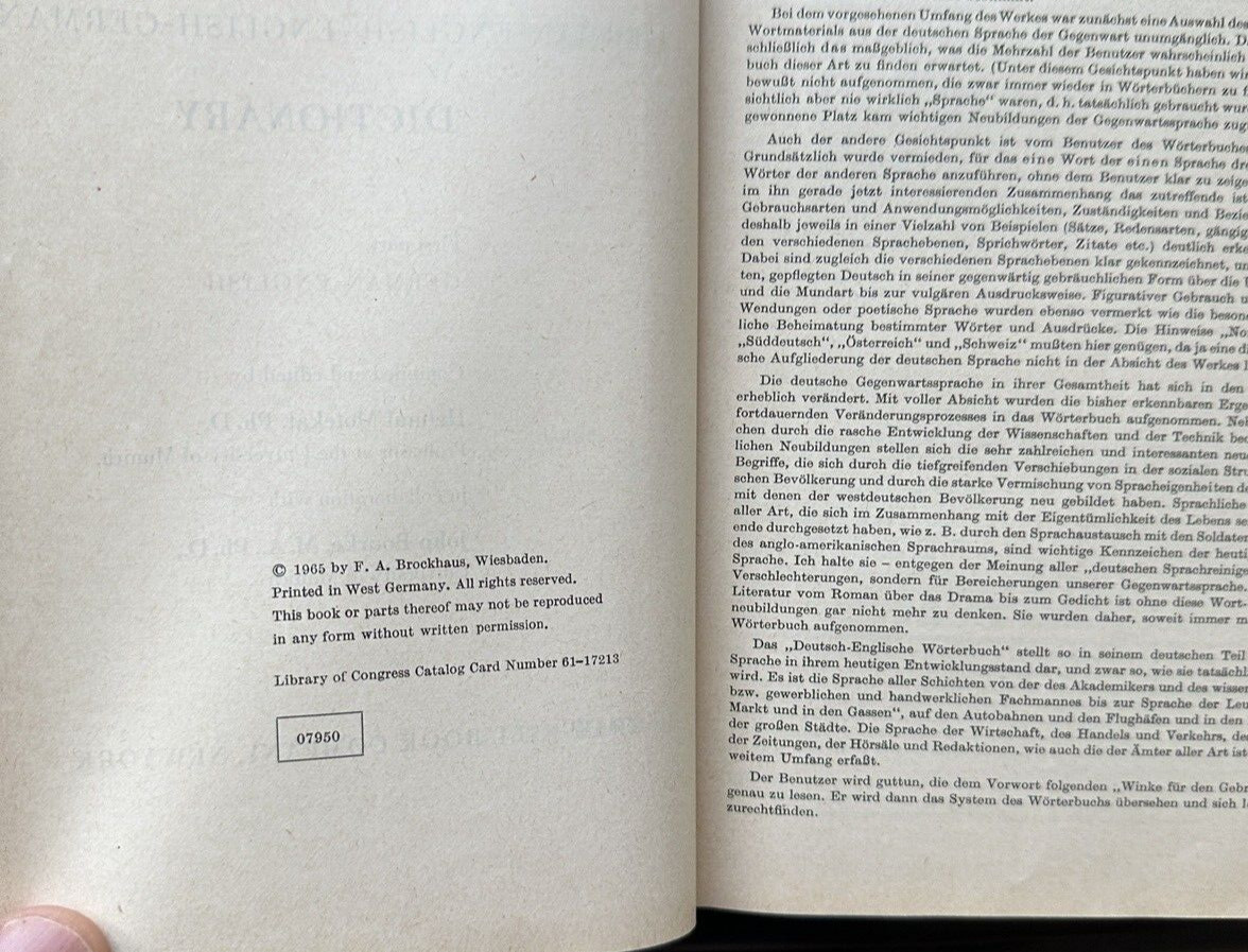 Vintage 1965 Brockhaus Illustrated German-English / English German Dictionary - Image 3