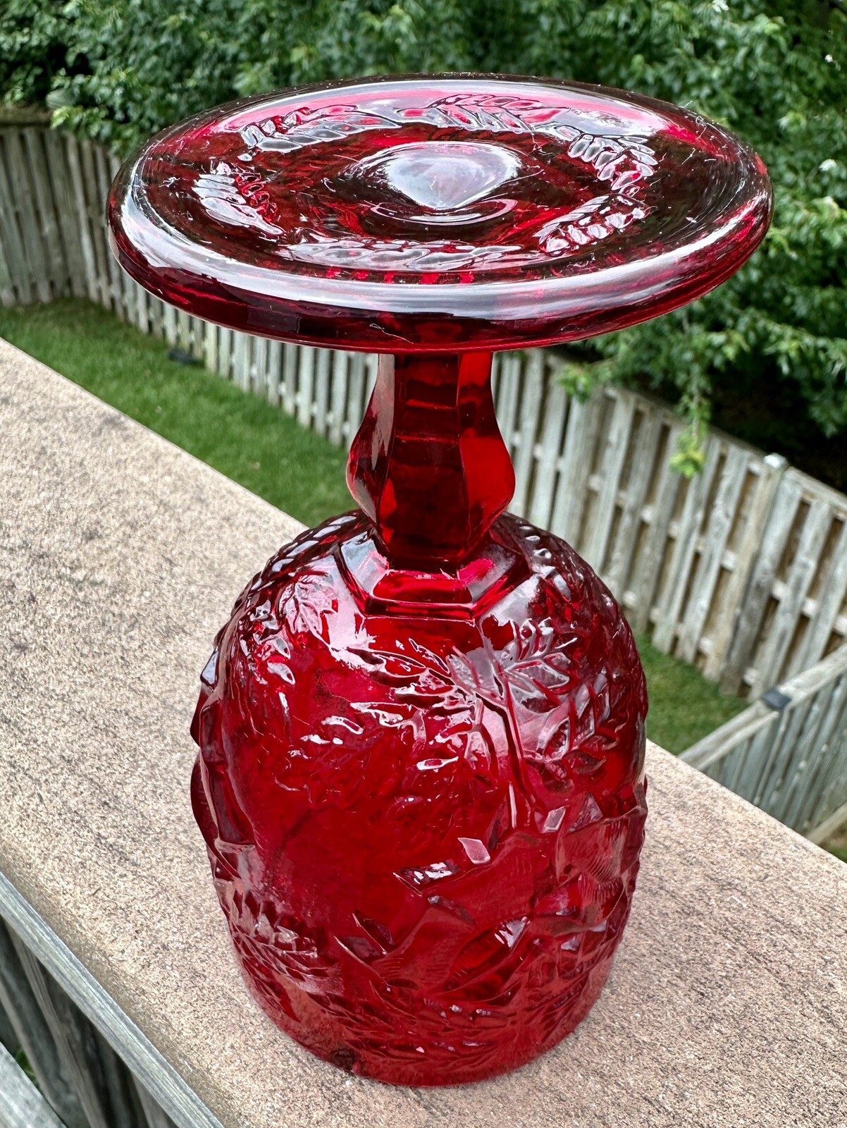 LG Wright Wild Rose Goblet - Ruby Red - 6.5″ - Immaculate - Image 3