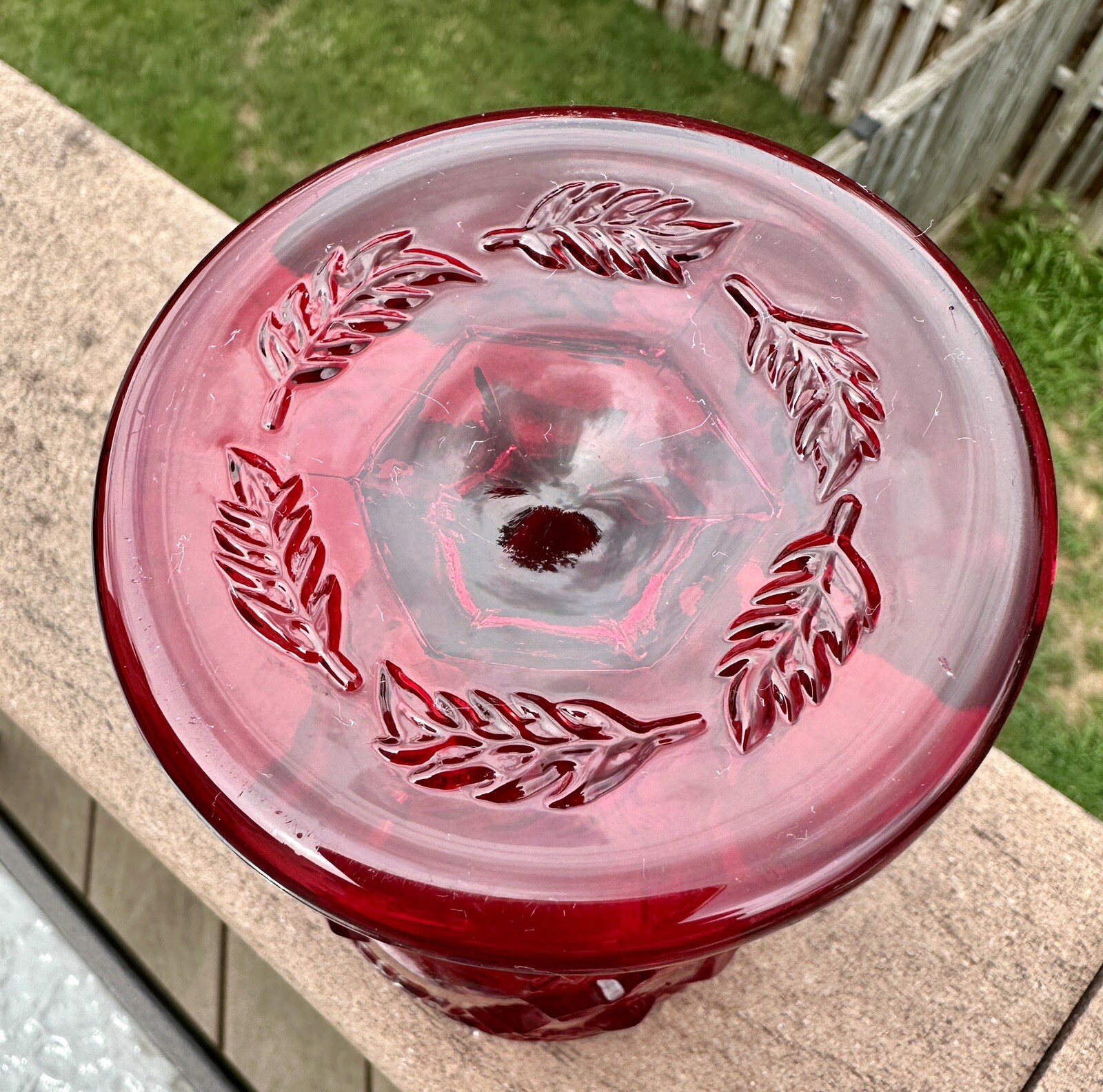 LG Wright Wild Rose Goblet - Ruby Red - 6.5″ - Immaculate - Image 4