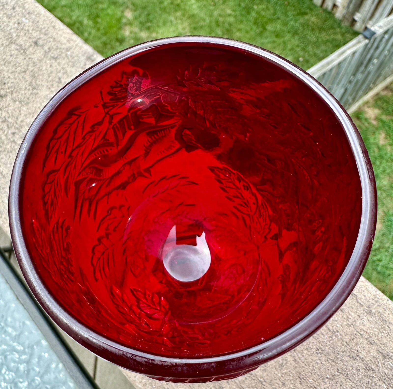 LG Wright Wild Rose Goblet - Ruby Red - 6.5″ - Immaculate - Image 5