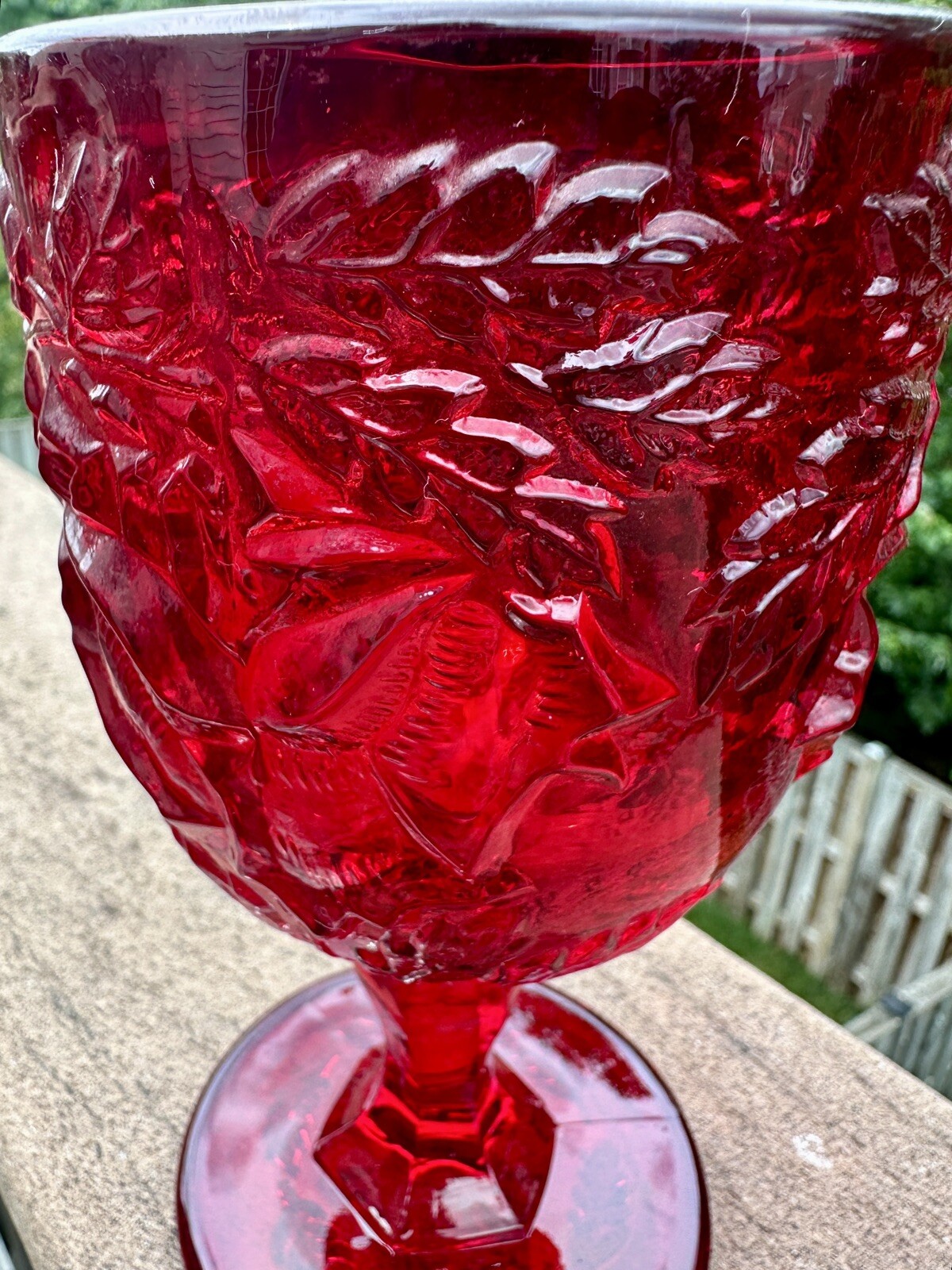 LG Wright Wild Rose Goblet - Ruby Red - 6.5″ - Immaculate - Image 7