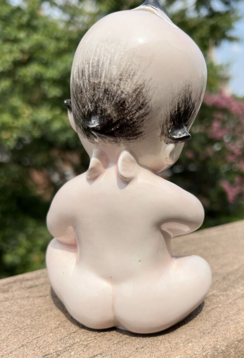 Antique Ceramic Baby Angel Piggy Bank - 6.5" Tall - Immaculate - Image 3