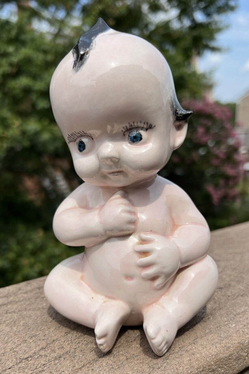 Antique Ceramic Baby Angel Piggy Bank - 6.5" Tall - Immaculate - Image 4