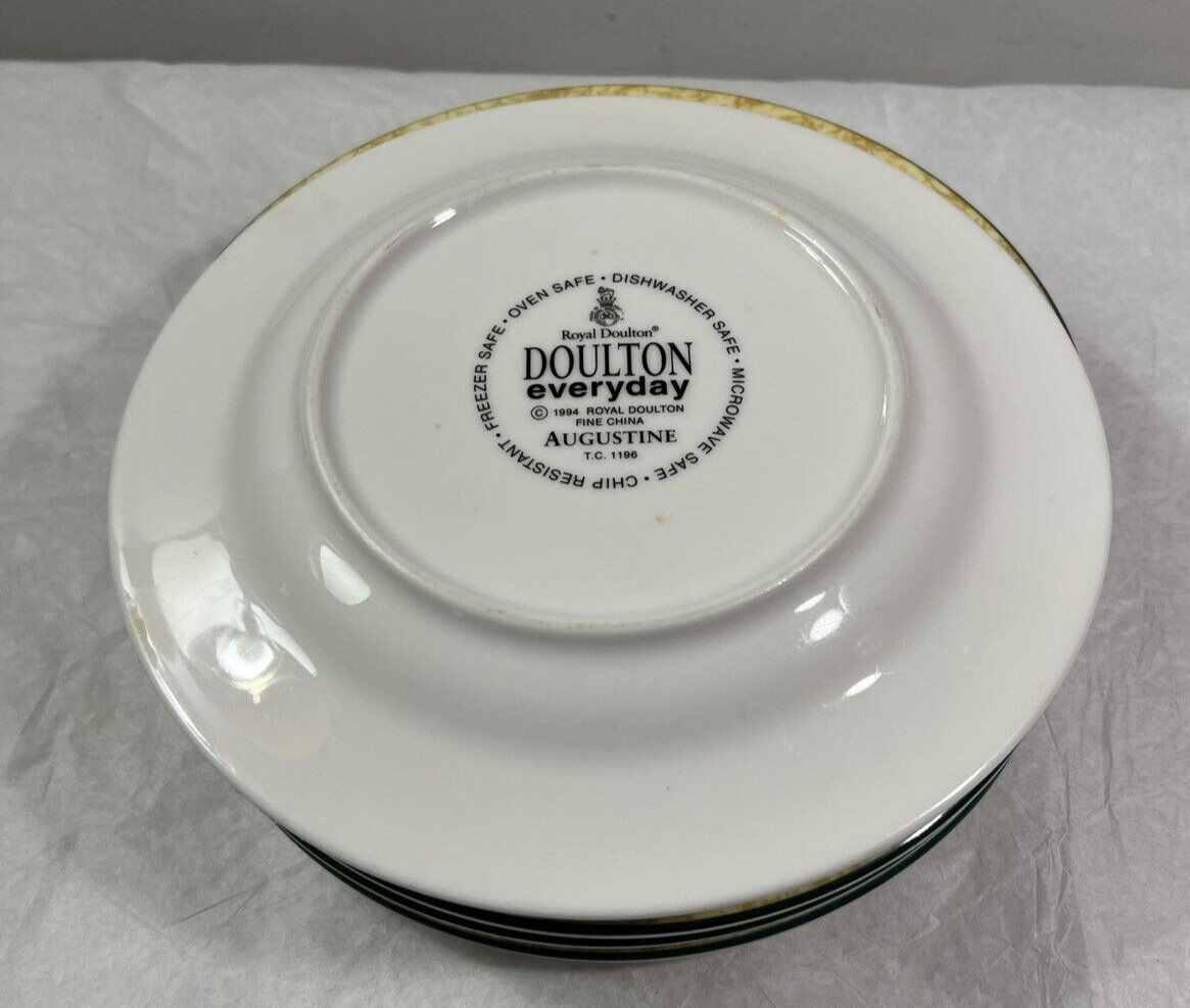 Set of Seven (7) Royal Doulton Augustine Fine China Salad Plates 7-7/8" - UK - Image 4