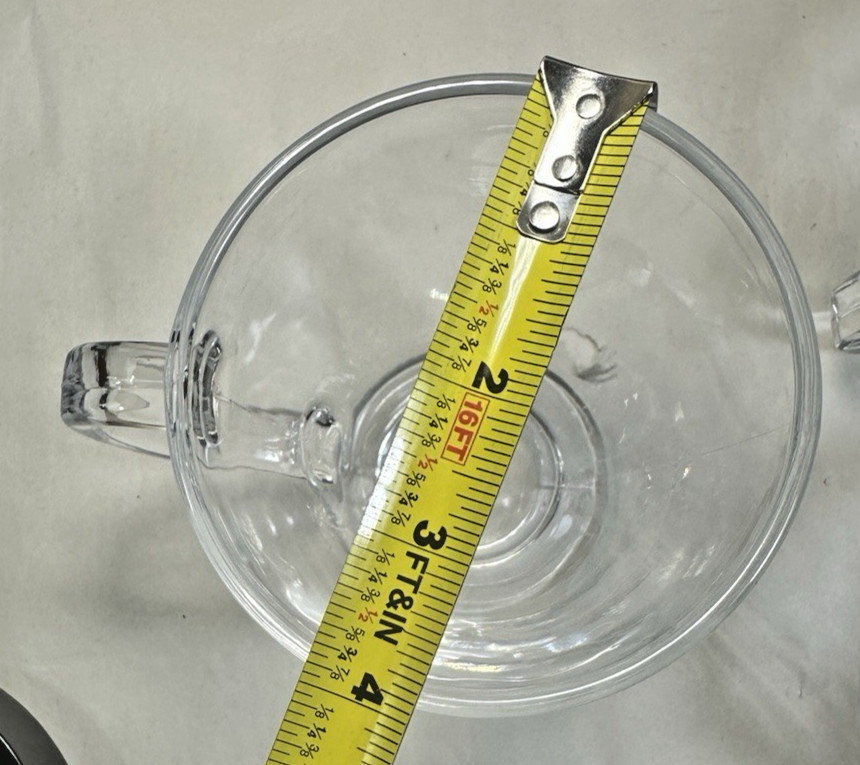 Set of 5 (Five) Footed Coffee Mugs Cups Clear Glass Hot Cold Drink 16 oz - NWOT - Image 6