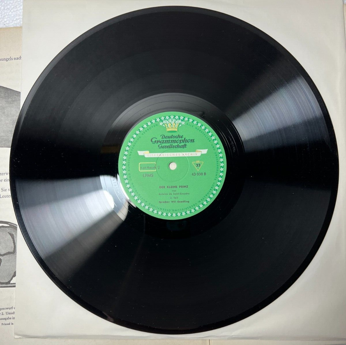 Antoine de Saint-Exupéry Gesprochen Von Will Quadflieg ‎– The Little Prince - Image 1