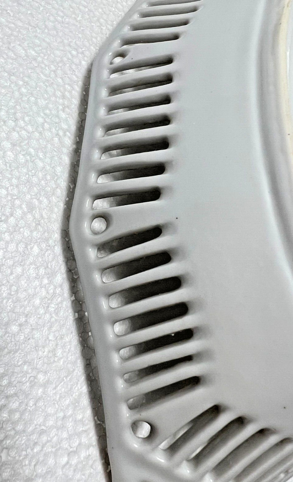 Two East German Porcelain Serving Dishes - Purple Flowers Gold Trim Latice Edge - Image 7