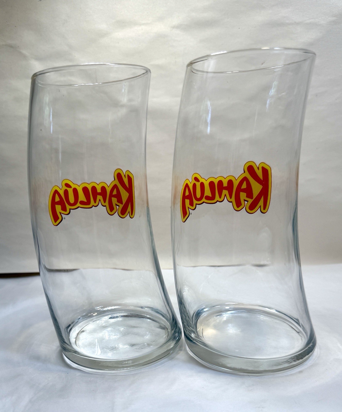 Original Curvy Kahlua Glasses - Set of 2 - 16 oz / 6-1/4" Tall - Immaculate - Image 1
