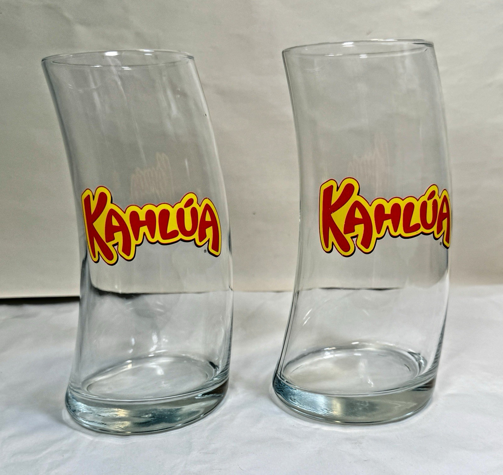 Original Curvy Kahlua Glasses - Set of 2 - 16 oz / 6-1/4" Tall - Immaculate