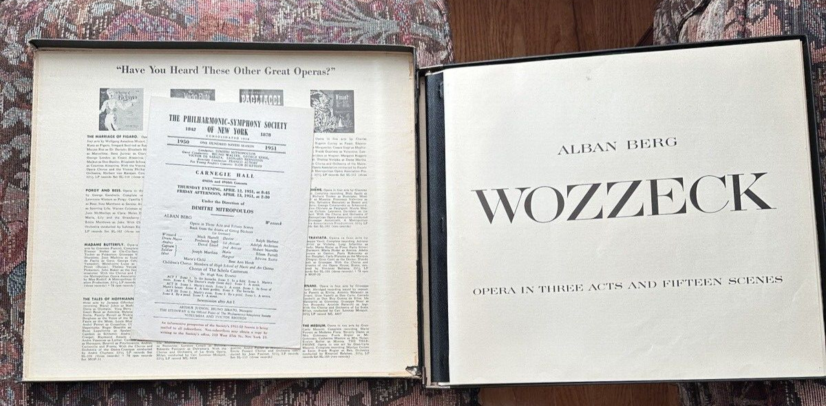 Alban Berg Wozzeck - Mitropoulos New York Philharmonic SL-118 Blue Label 1951 - Image 2