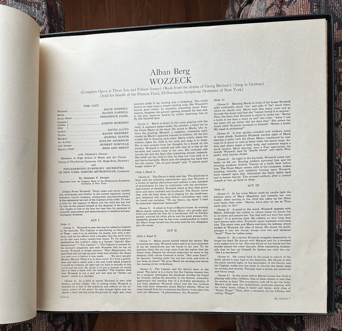 Alban Berg Wozzeck - Mitropoulos New York Philharmonic SL-118 Blue Label 1951 - Image 5