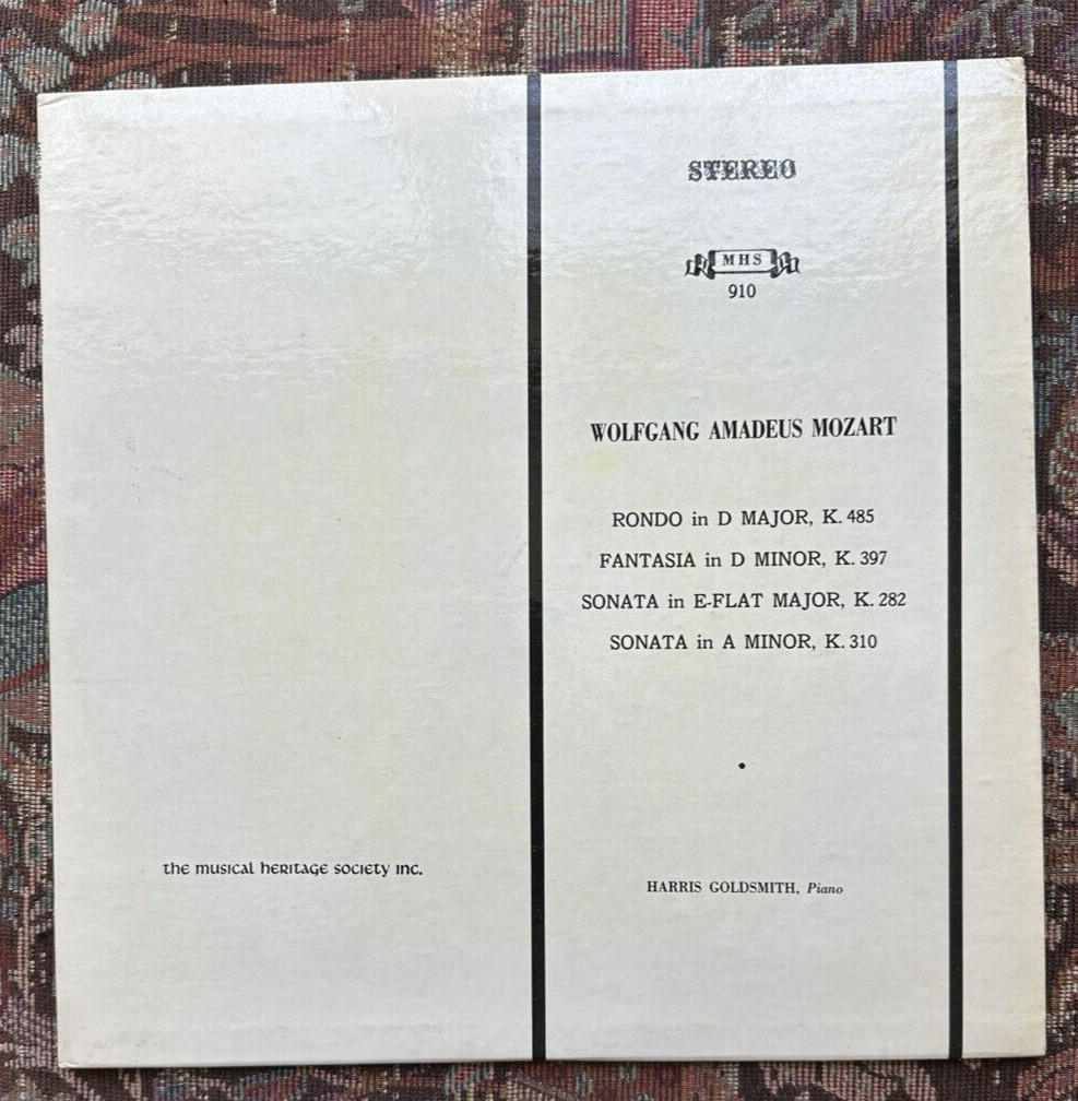 Mozart / Harris Goldsmith - Musical Heritage Society MHS-910 Stereo - Image 1