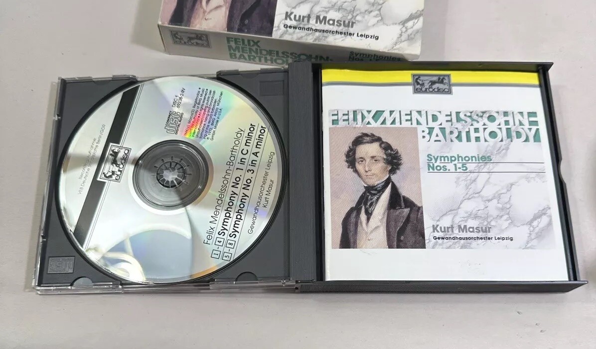 Felix Mendelssohn Bartholdy: Symphonies Nos 1-5 - Kurt Masur Eurodisc - Image 2