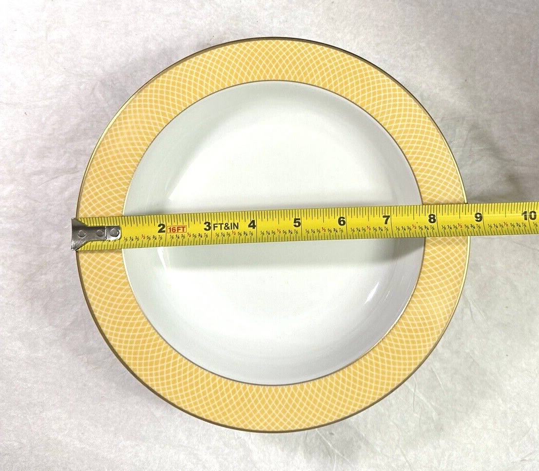 3 BLOCK SPAL Sunrise Gold Trim Rimmed 8 3/4" Soup / Pasta / Salad Bowls - Image 3