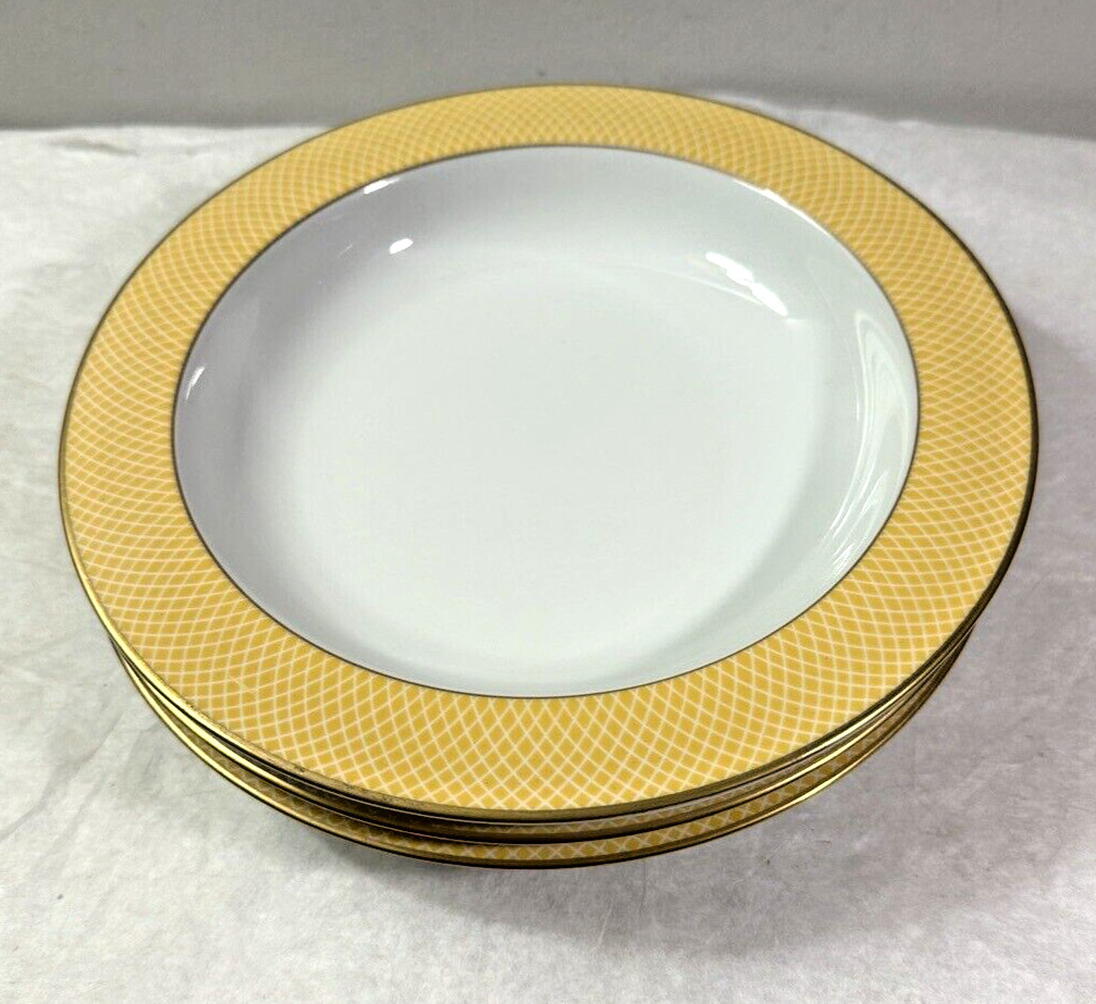 3 BLOCK SPAL Sunrise Gold Trim Rimmed 8 3/4" Soup / Pasta / Salad Bowls - Image 4