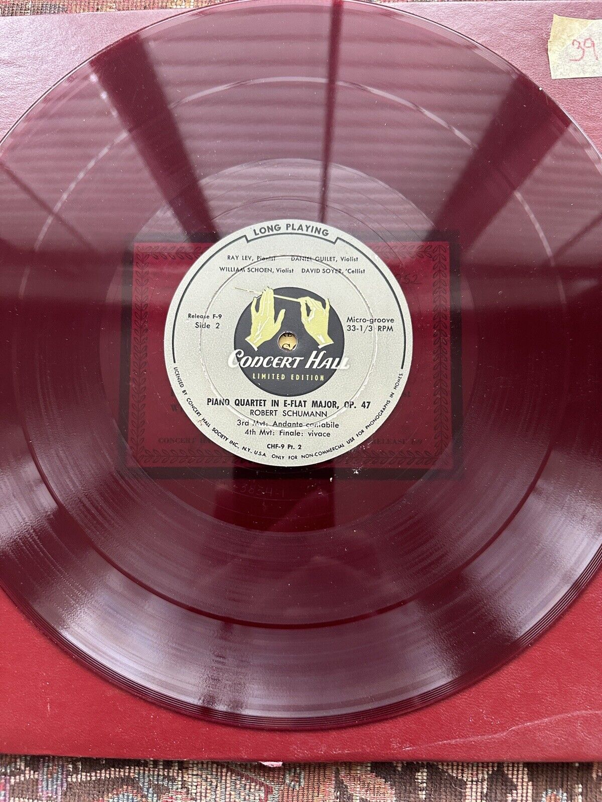 Robert Schumann - Piano Quartet Op. 47 - Concert Hall Limited Recordings - Image 5