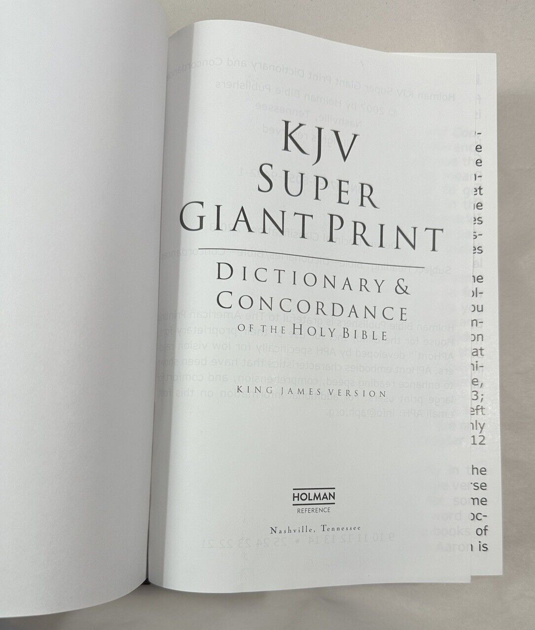 KJV Super Giant Print Dictionary & Concordance of the Holy Bible KJV - Image 1