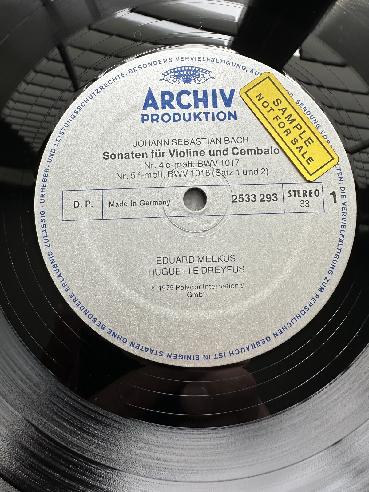 Eduard Melkus / H. Dreyfus - Bach Sonatas for Violin & Hpschd Archiv 2708 032 - Image 3