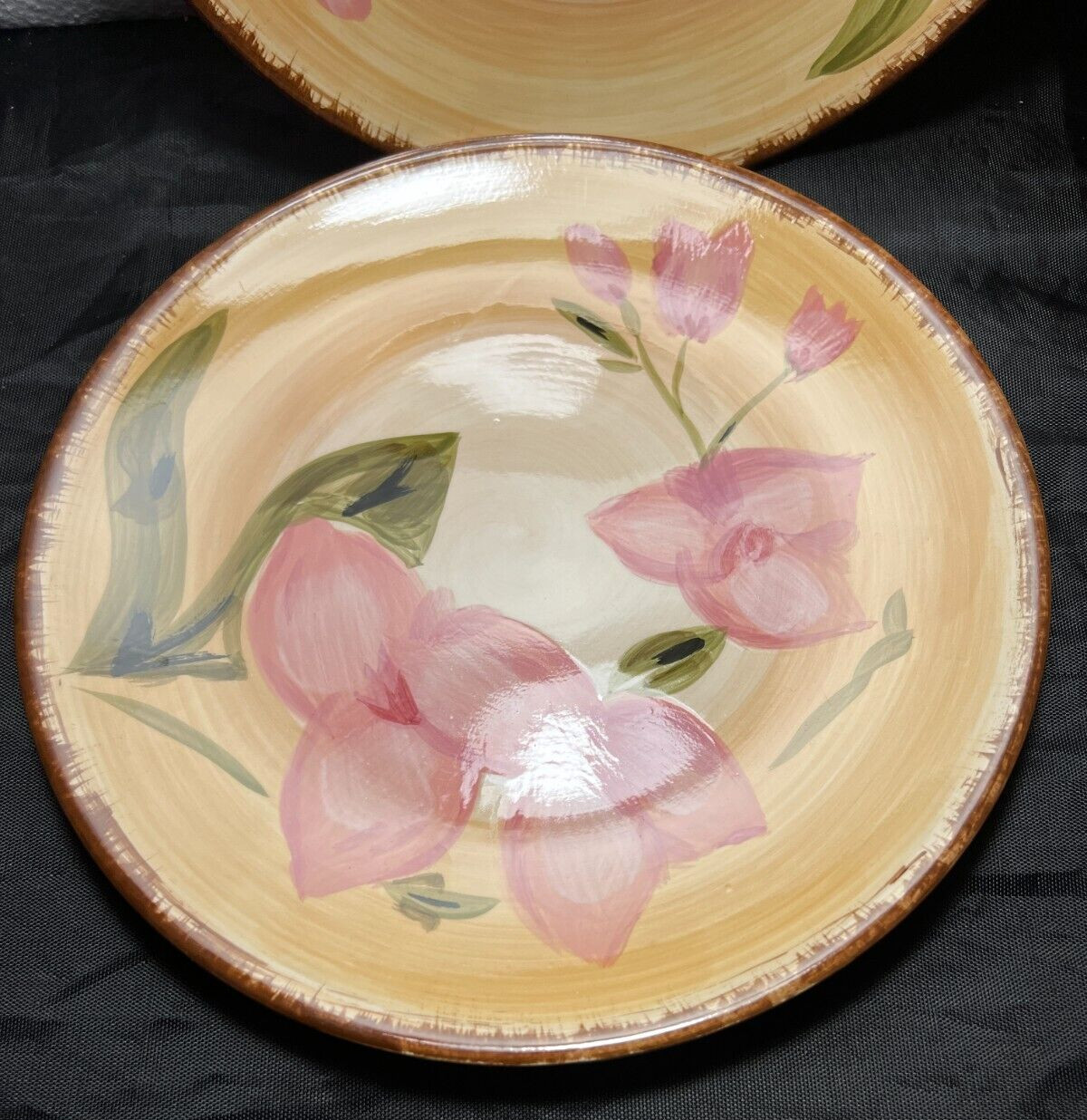 Tabletop Unlimited Pink Orchids Salad / Bread Plates 8 1/2" - Image 3