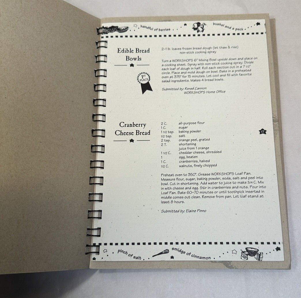 Workshop Kitchens Recipe Book Cookbook Sharing Generations Favorites Spiral SC - Image 1