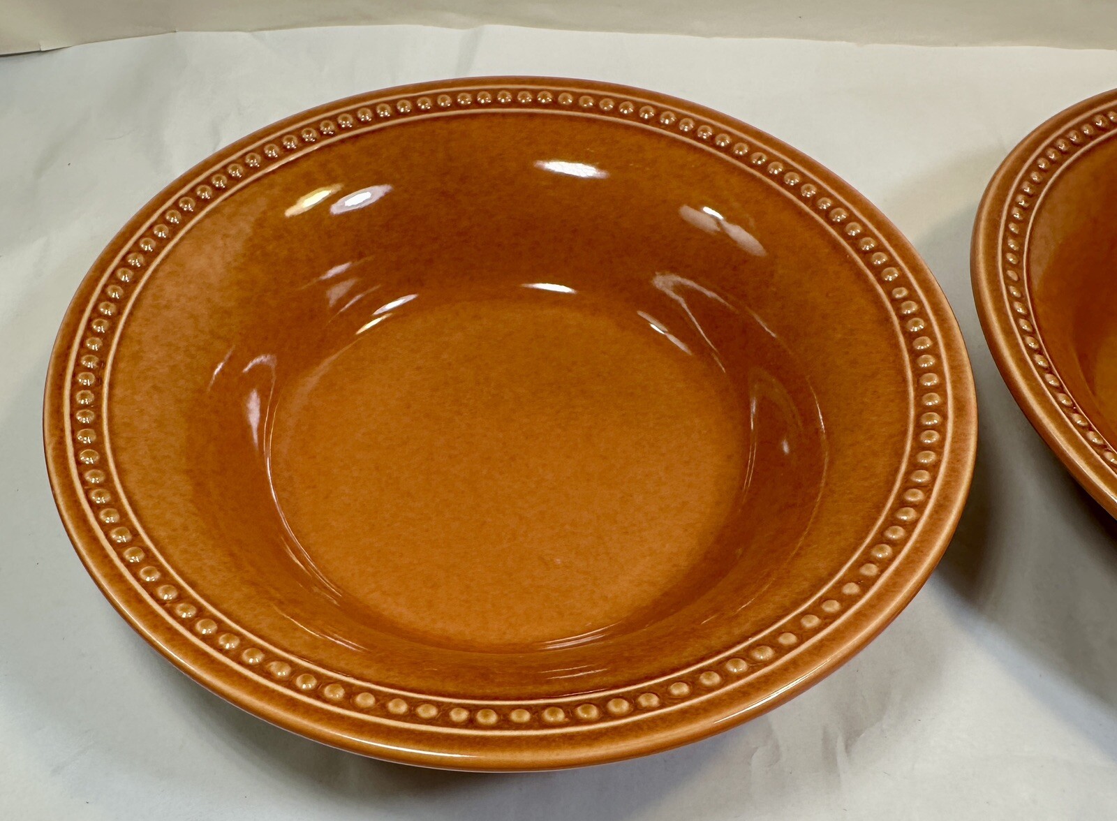 Two (2) Pier 1 Imports Spice Route Pumpkin Beaded Bowls - 8" - Unboxed, Unused - Image 3