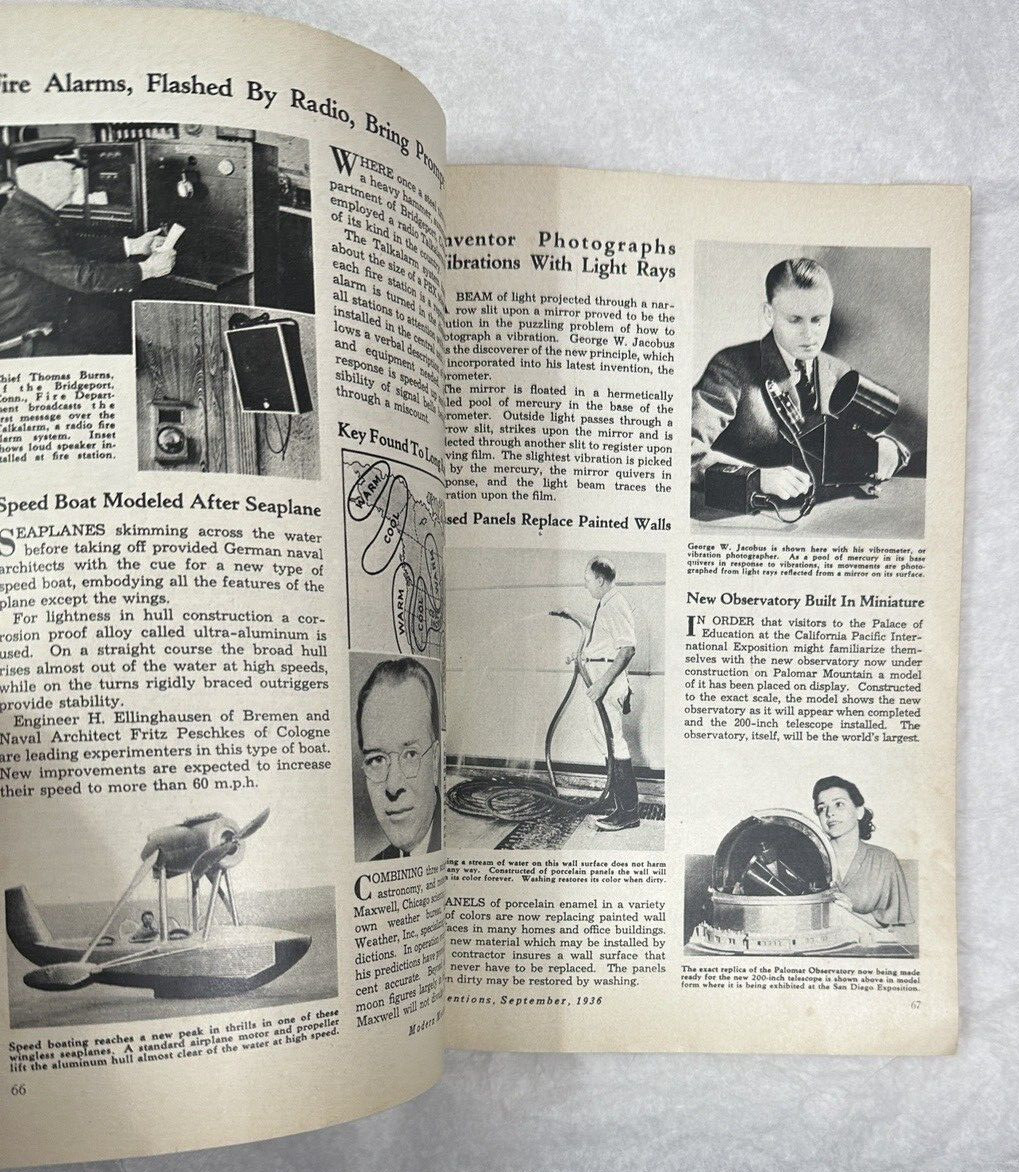 Modern Mechanix & Inventions Magazine September 1936 - German Paddle Plane - Image 2