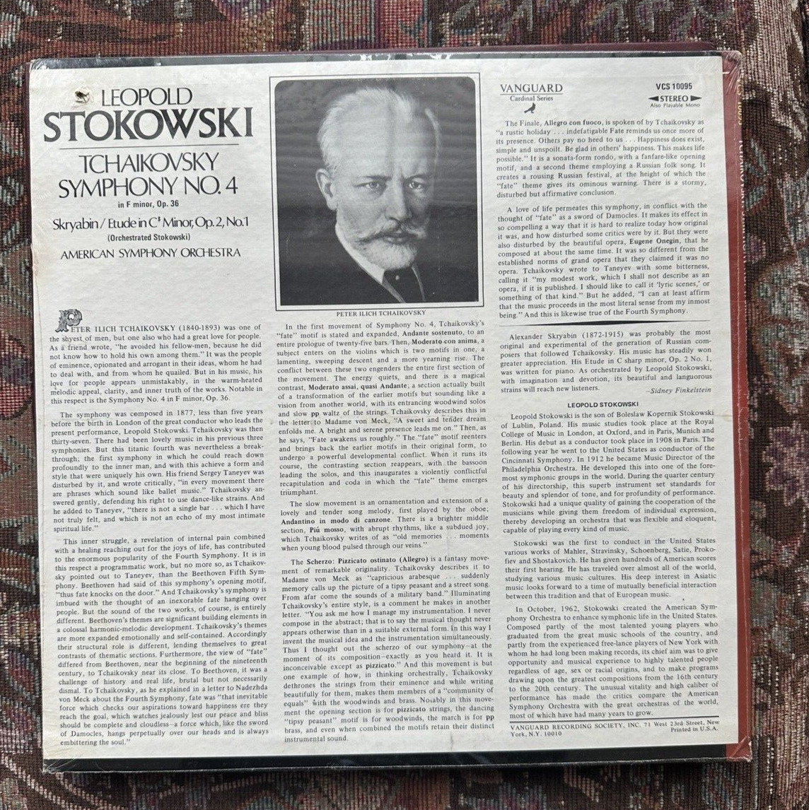 SEALED: Stokowski Tchaikovsky Symphony No. 4 F Minor - VCS 10095 - Image 1