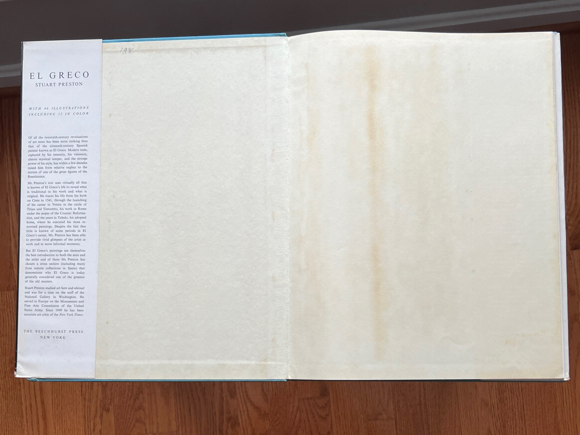 El Greco Stuart Preston - First Edition - The Beechhurst Press 1950 - HC/DJ - Image 1
