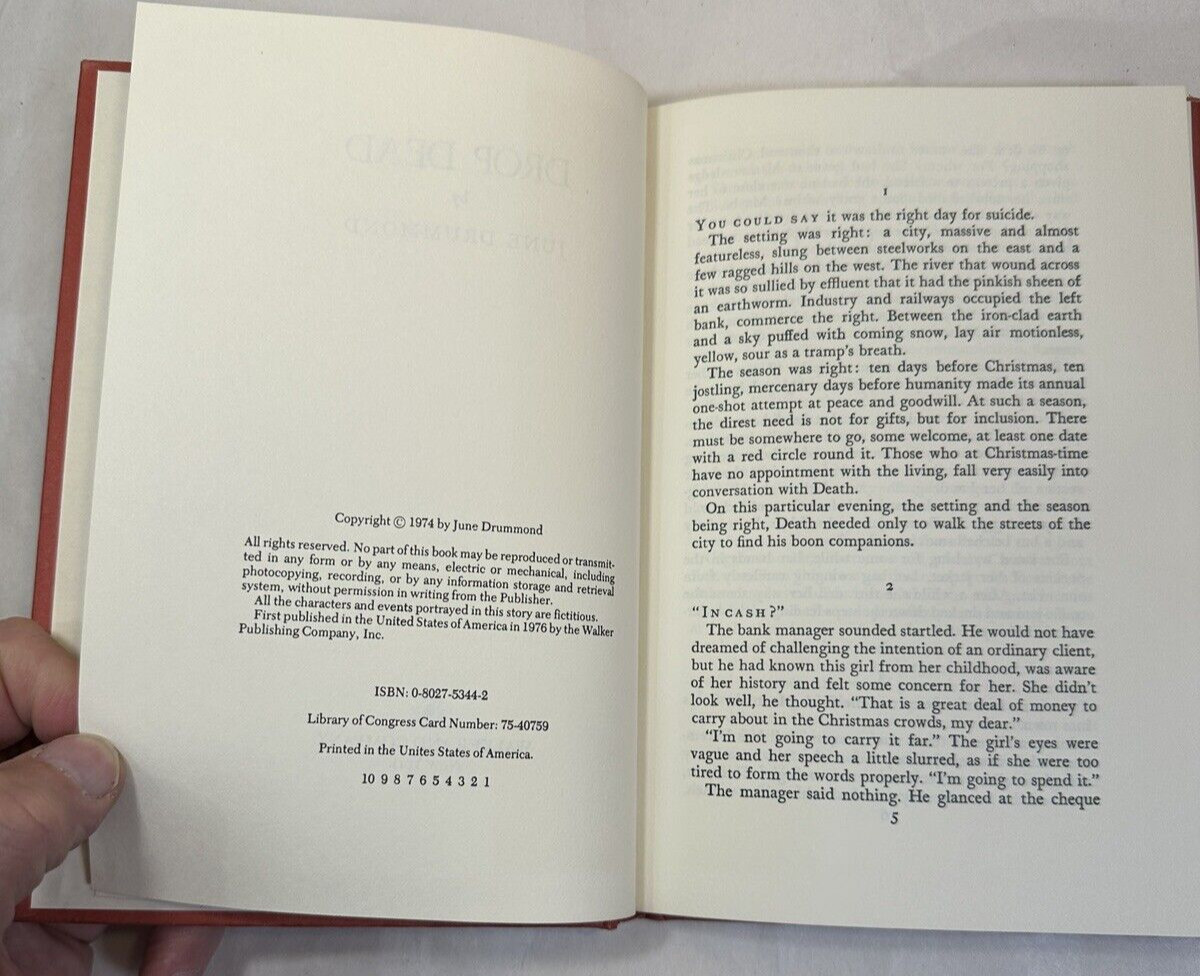 Drop Dead - June Drummond 1974 - First Ed. Hardcover / Dust Jacket - Like New - Image 3