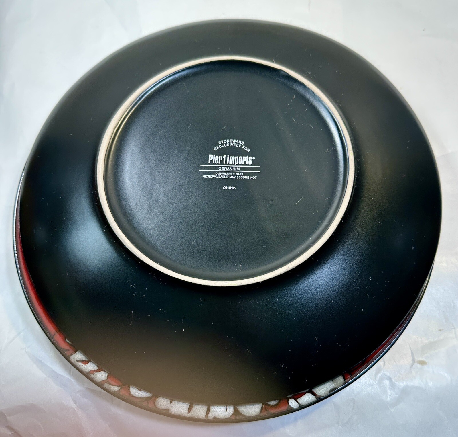 Two (2) Pier 1 Geranium Dinner Plates -- 11 Inches - Image 7