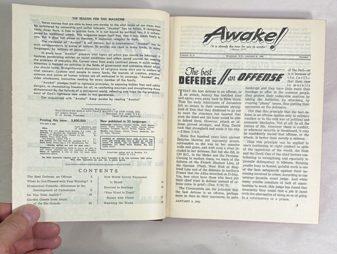 AWAKE! VOLUME 45 1964, JANUARY - DECEMBER, COMPLETE YEAR  by Watchtower  - Image 2