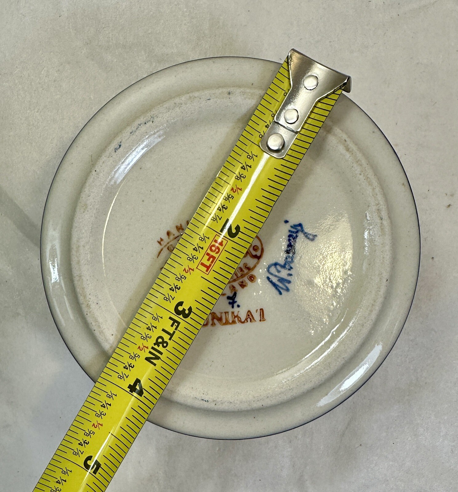 Boleslawiec Sugar Bowl - Pottery Blue Butterflies & Flowers - Signed by Artist - Image 8