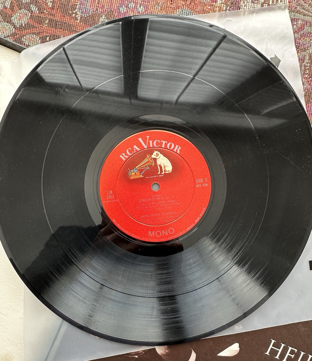 BRAHMS Violin Concerto HEIFETZ/REINER Chicago Symphony - MONO RCA LM-1903 - Image 3
