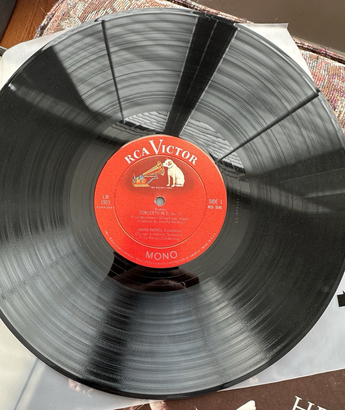 BRAHMS Violin Concerto HEIFETZ/REINER Chicago Symphony - MONO RCA LM-1903 - Image 5