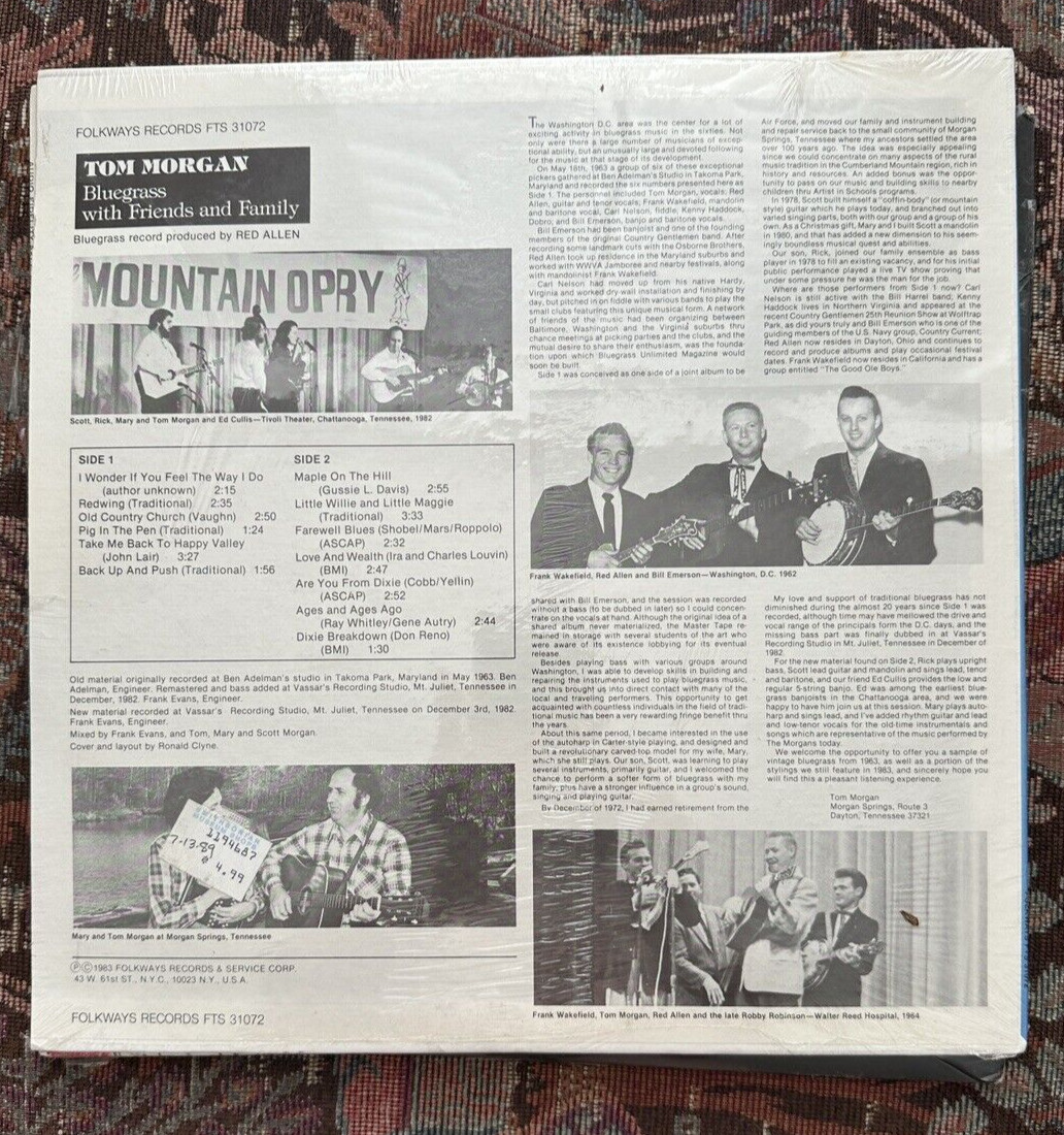 SEALED:  Tom Morgan - Bluegrass With Friends and Family - FTS 31072 - Image 1