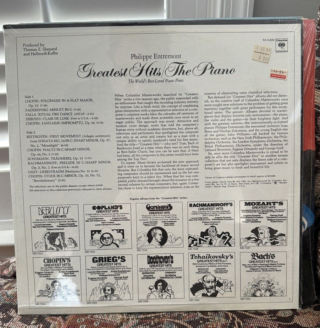 SEALED: Philippe Entremont "Greatest Hits / The Piano" - Columbia M 31406 - Image 1