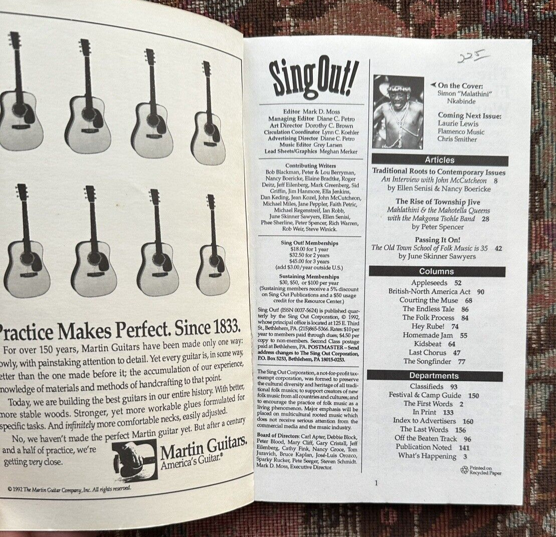 Sing Out! Folk Magazine - Vol. 37 No. 3 - Mahlathini and the Mahotella Queens - Image 1