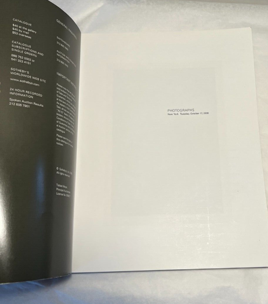 SOTHEBY'S PHOTOGRAPHS NEW YORK OCTOBER 17, 2006 - Image 1