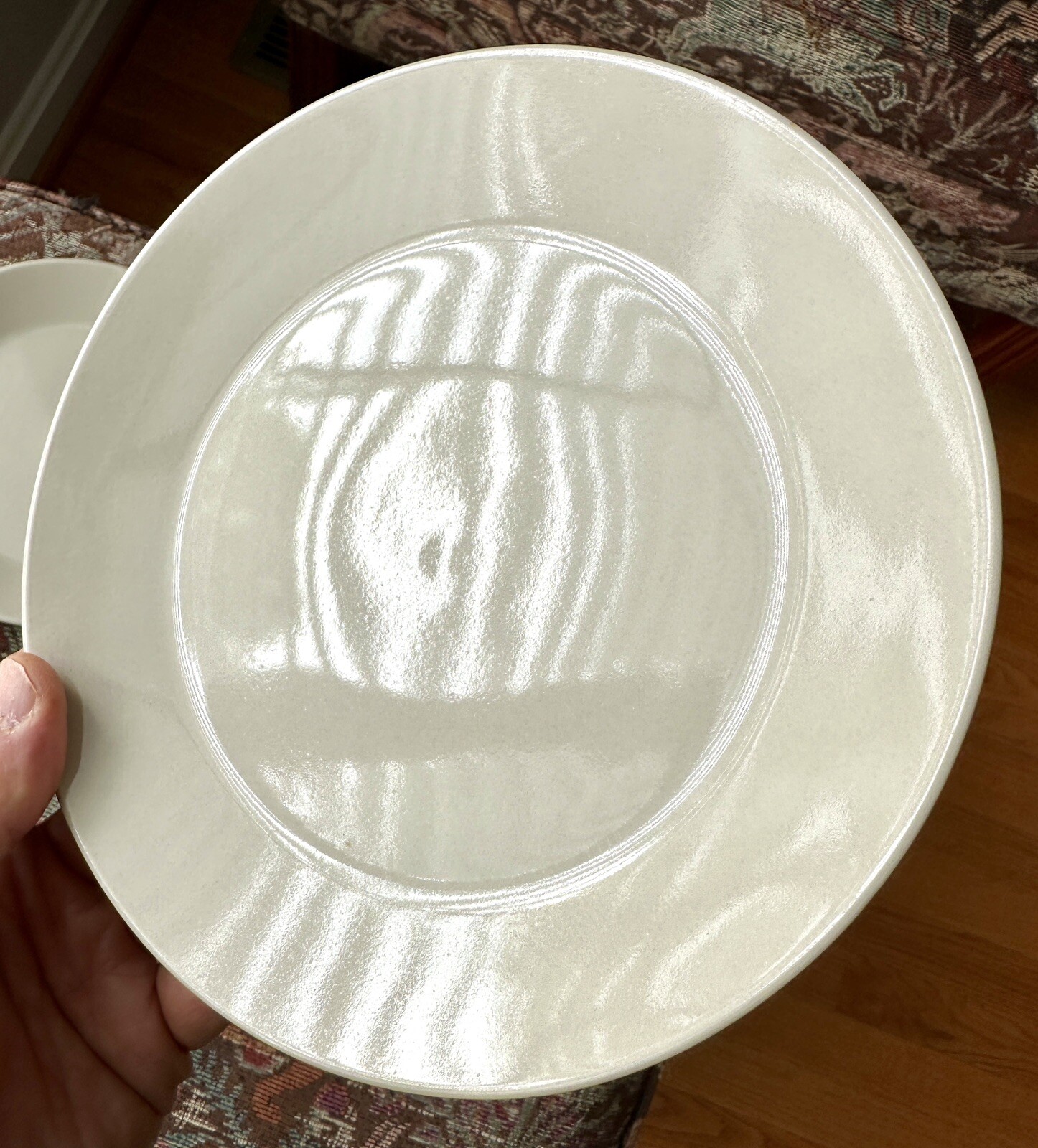 Three (3) IKEA 21521 Glossy Beige Tan Salad / Bread Plates - 7 5/8" - Immaculate - Image 1