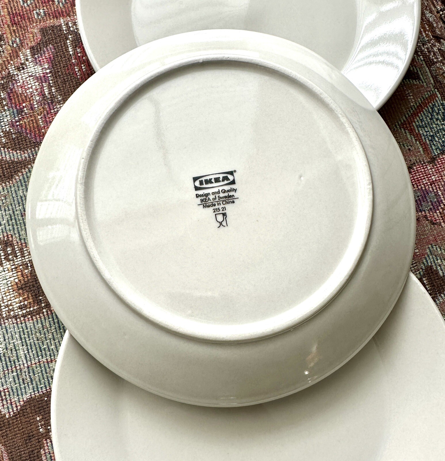 Three (3) IKEA 21521 Glossy Beige Tan Salad / Bread Plates - 7 5/8" - Immaculate - Image 2