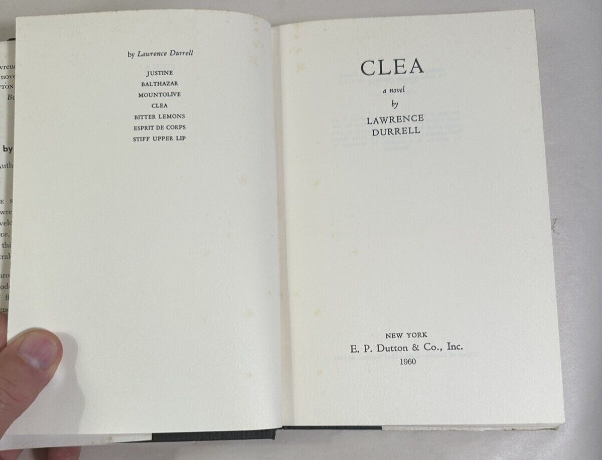 Clea: Lawrence Durrell - Hardcover DJ - 1960 First Edition - Image 3