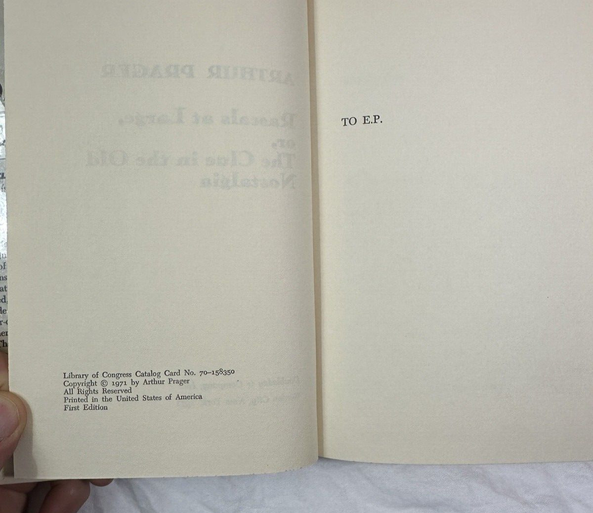 Rascals at Large or, Clue in the Old Nostalgia by Arthur Prager 1st Ed 1971 - Image 1