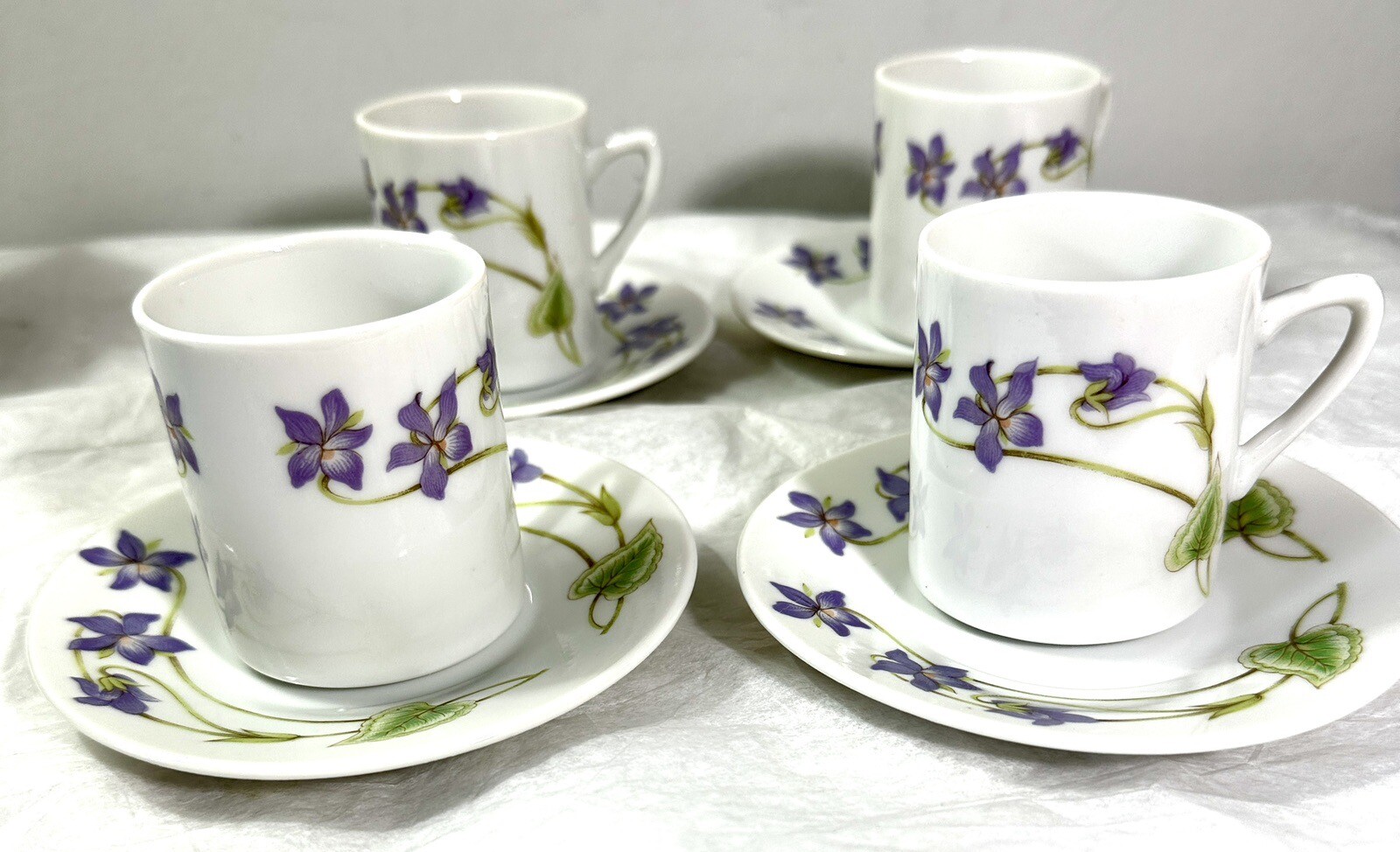 Set of 4 Vintage Toscany Tahoe Fine China Demitasse Cup and Saucer Sets Japan - Image 6