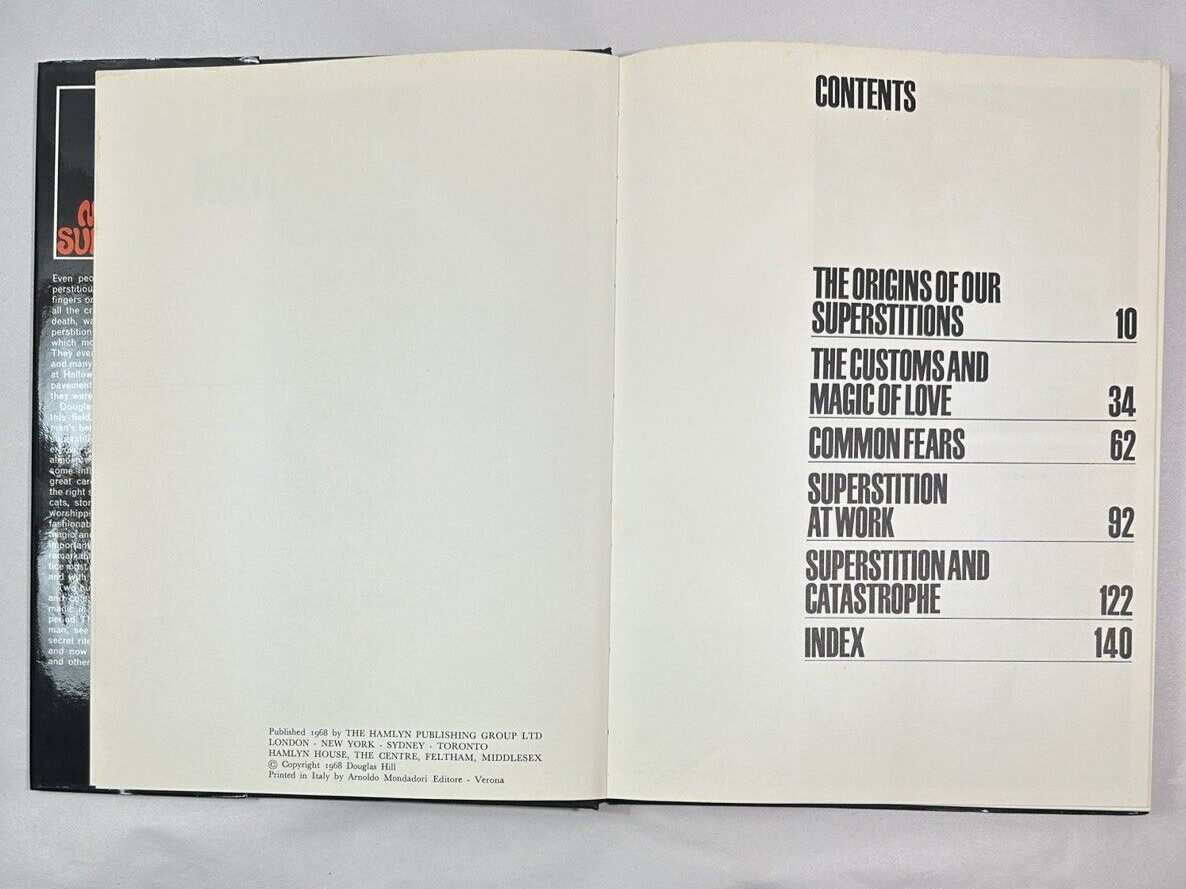 Magic and Superstition - Douglas Hill 1968 Hardcover Dust Jacket 1st Printing - Image 3