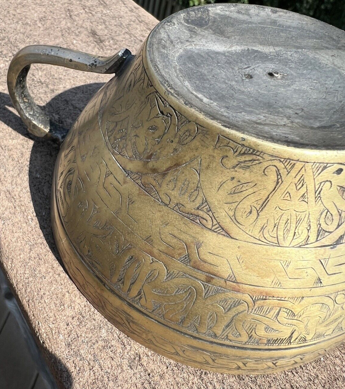 Vintage Brass Cup with Handle - 4 inches Across - Image 5