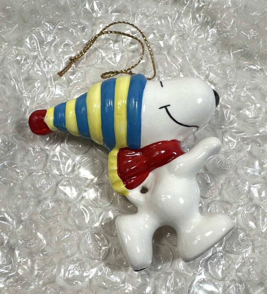 Vintage Thailand Ceramic Peanuts Snoopy Christmas Ornament - Image 3