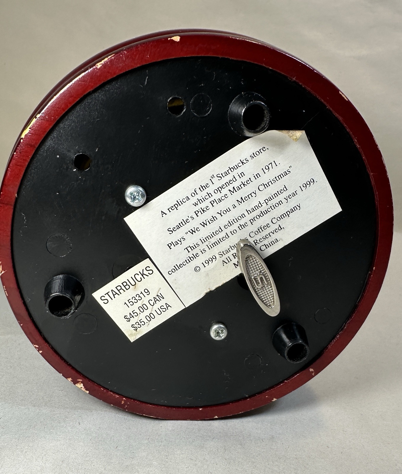 Starbucks Christmas Snow Globe - 1971 Starbucks Store - Music Box - 1999 - Image 6